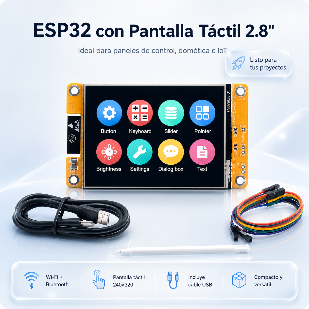 Módulo ESP32 con pantalla táctil 2,8″ 240×320 – ESP32-2432S028