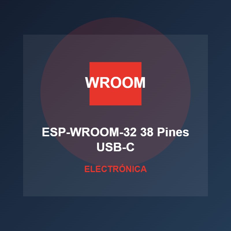 NodeMCU ESP-WROOM-32 WiFi Bluetooth 38 Pines CP2102 USB-C